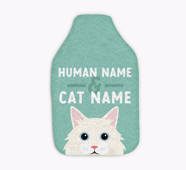 Human & Cat Names: Personalized {breedCommonName} Hot Water Bottle